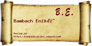 Bambach Enikő névjegykártya